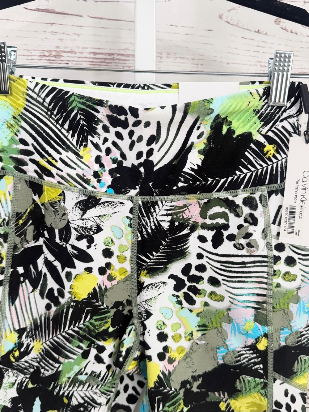 Calvin Klein Performance High Waist Crop Tight Abstract Print Leggings Small NWT - Picture 14 of 14